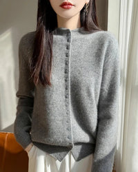 Mock Neck Merino Wool Cardigan