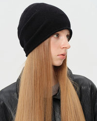 Rolled-Edge Wool Slouch Beanie