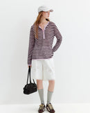 Striped Knit Long-Sleeve Top