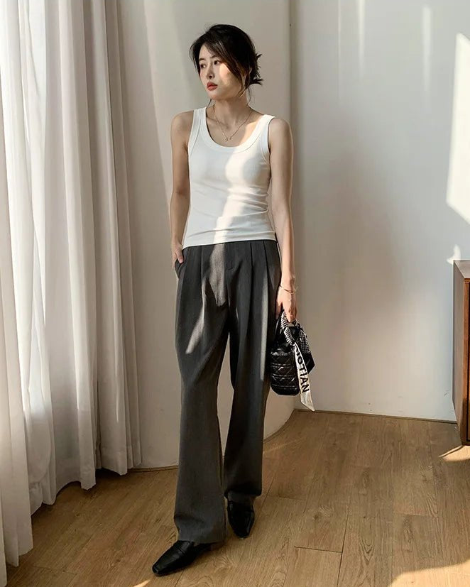 Ribbed Knitted Casual Vest