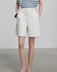 Wide-Leg Denim Shorts