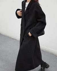 Long Double-Faced Wool Blend Coat