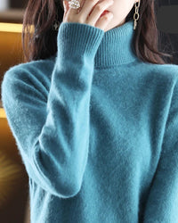 Plush Mink Cashmere Turtleneck Sweater