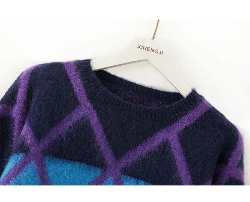 Geometry Round-Neck Knitted Sweater