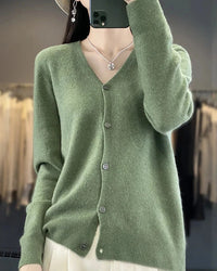 Merino Wool V-Neck Cardigan