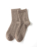 Thick Knit Cashmere Mid-Calf Socks