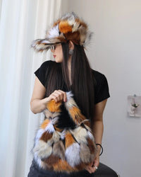 Leopard Faux Fur Baguette Shoulder Bag