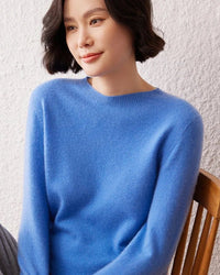 Cashmere Knitted Long-Sleeved Crew Neck Sweater
