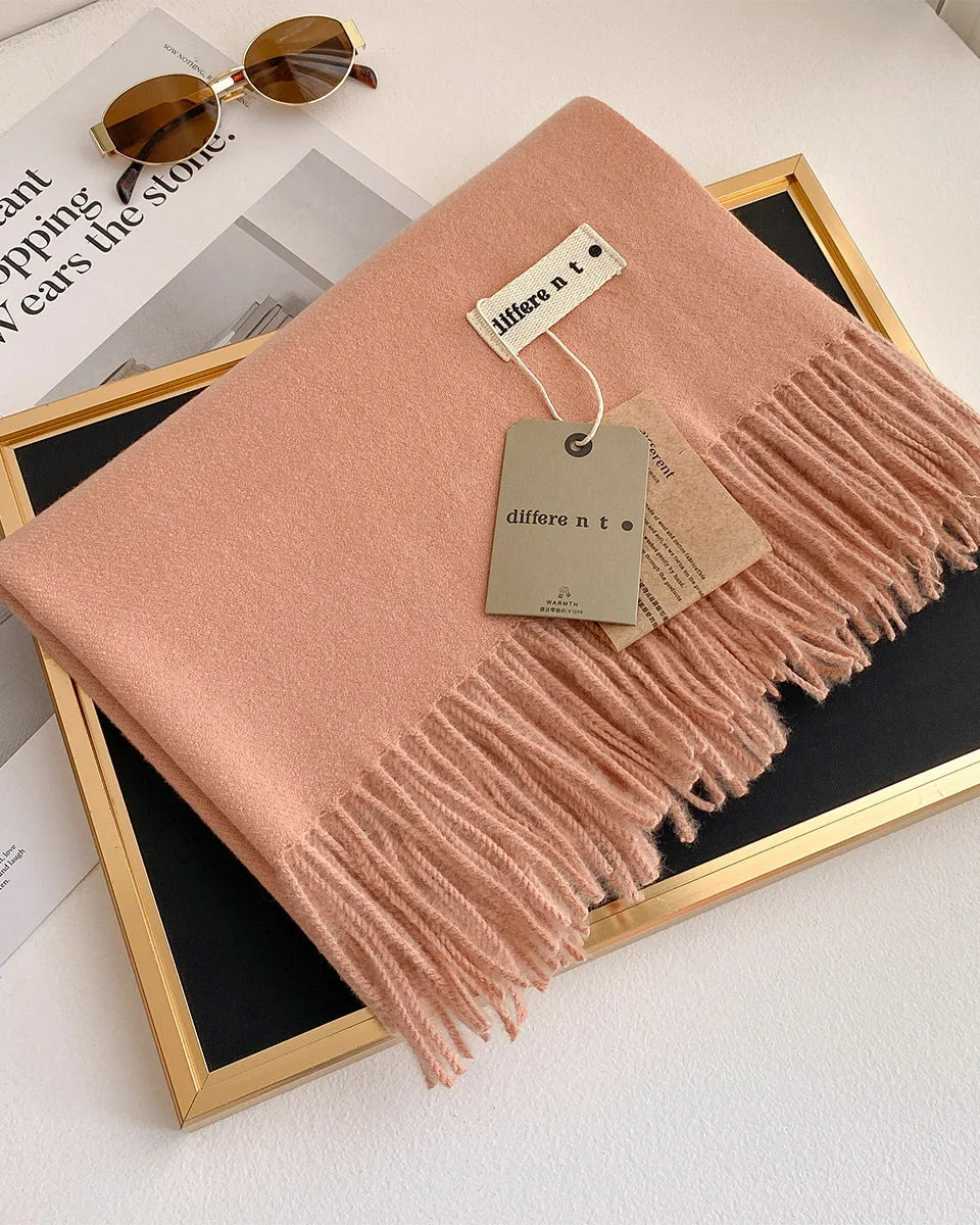 Faux Cashmere Thick Wrap Scarf in Colors