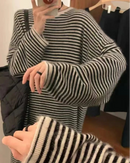 Cashmere Striped Knit Dress