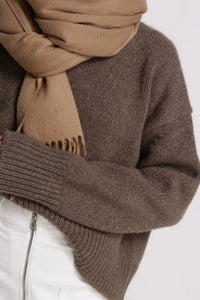 Wool Round Neck Cropped Sweater
