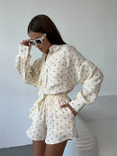 Cotton long sleeves Shirt & Shorts Set