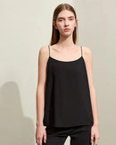 Chiffon Halter-Neck Straight-Cut Tank Top