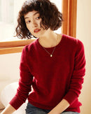 Cashmere Crew Neck Long-Sleeved Pullover Sweater