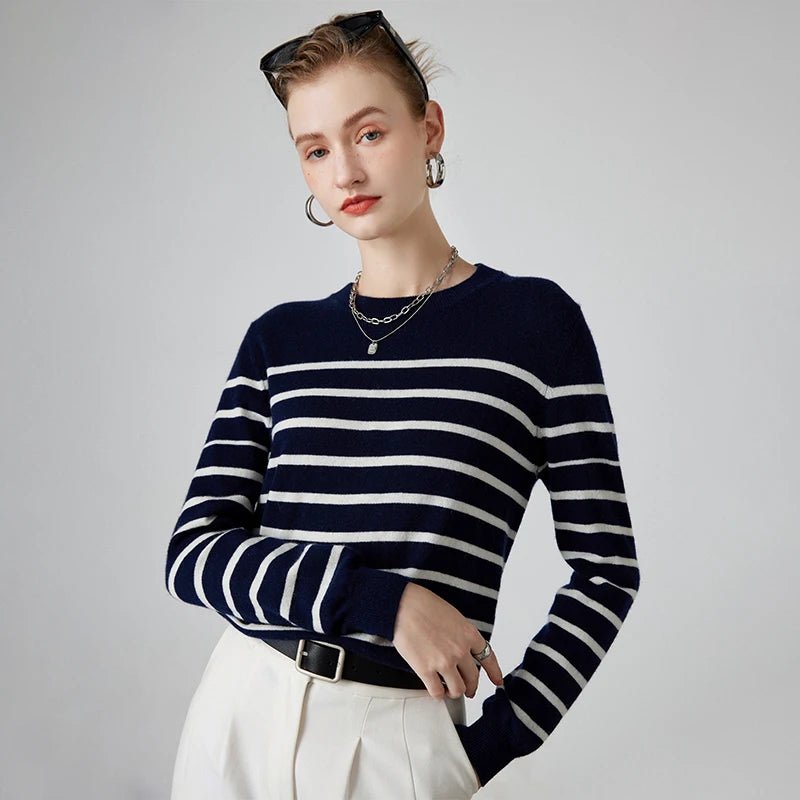 Striped Wool Pullover Sweater