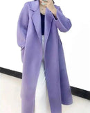 Belted Wool-Blend Wrap Coat