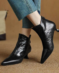 Retro Pointed-Toe Fashion Chunky Heel Ankle Boots