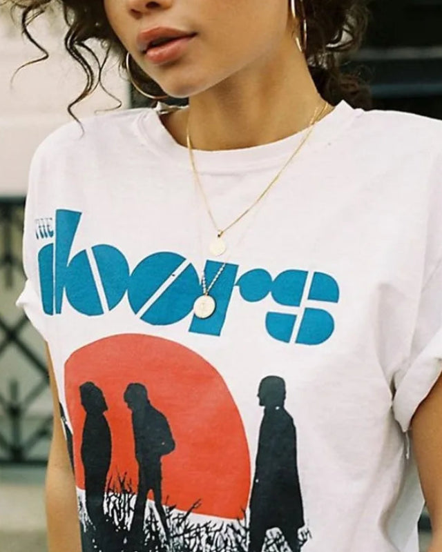 Aesthetic Sun Print Knit Tee