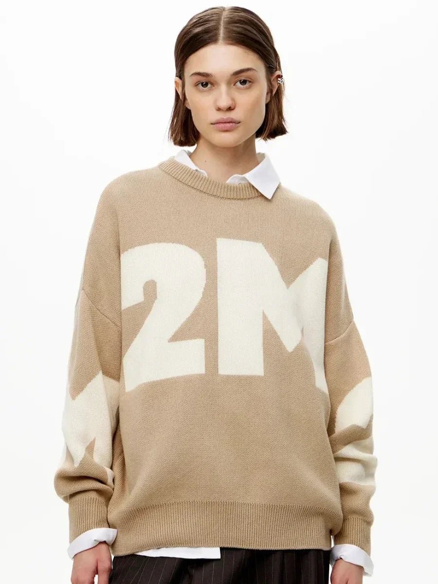 Oversized O-neck Knitted Pullover