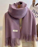 Faux Cashmere Tassel Wrap Scarf