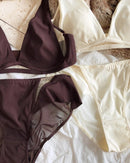 Sexy Deep V Push-Up Cutout Bra Set