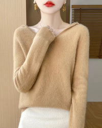 Merino Wool Hooded Pullover Sweater