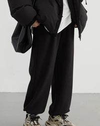 High-Waist Double-Sided Fleece Pants
