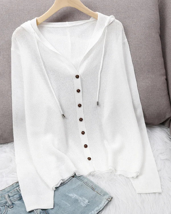 Ice Silk Hollow Knit Cardigan