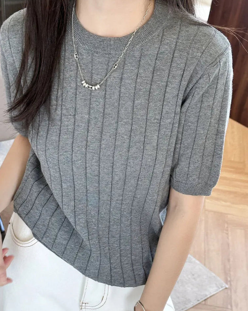 Essential Cotton Knit Pullover Top