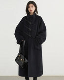 Horn Button Wool Blend Coat