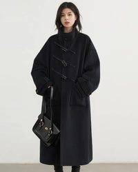 Horn Button Wool Blend Coat