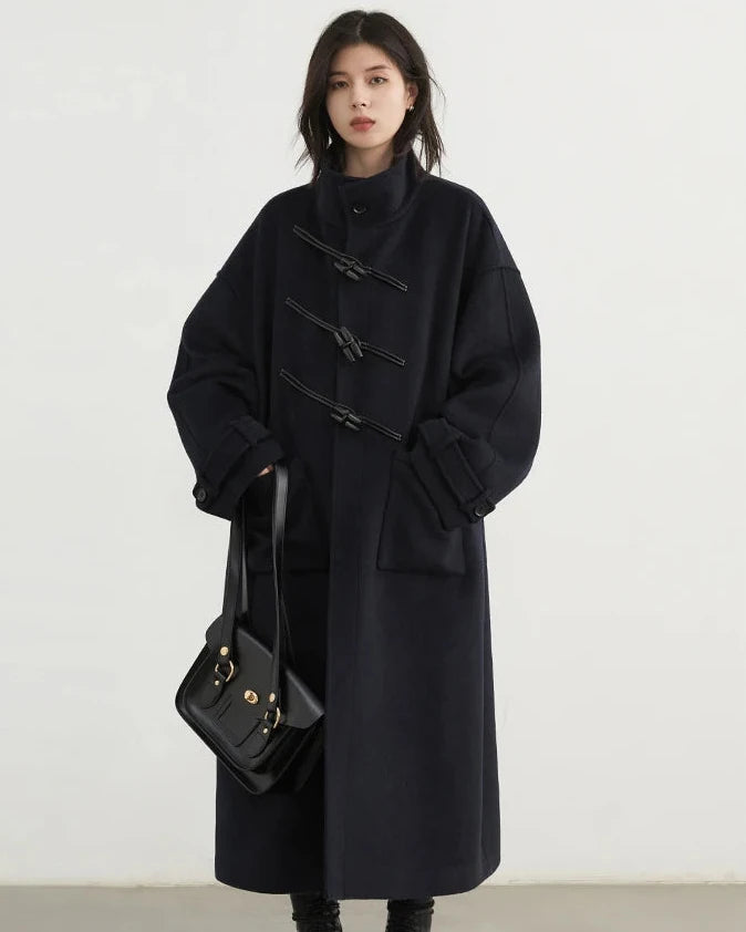 Horn Button Wool Blend Coat
