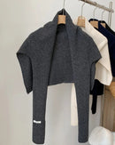 Knit Wool T-Shape Shawl Scarf