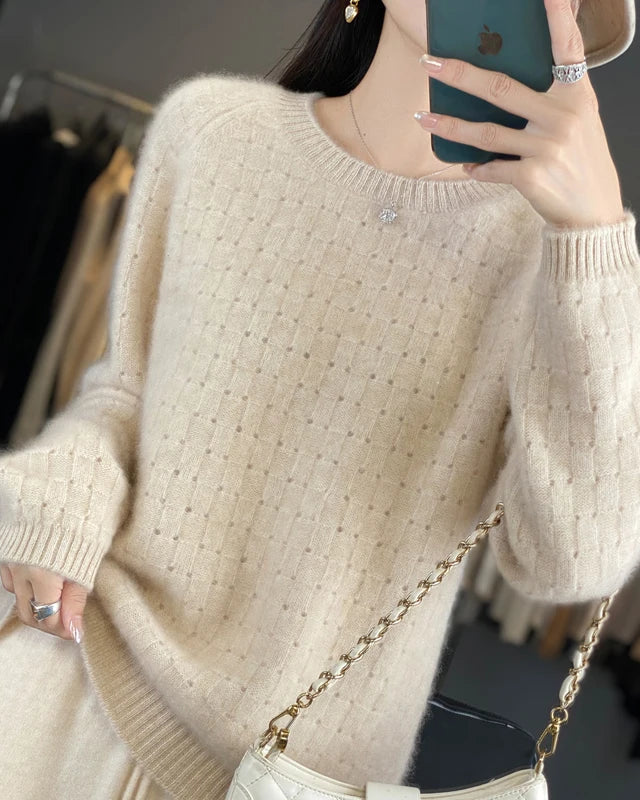 Merino Wool Jacquard Cut-Out Knit Pullover