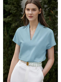 Classic Style Casual V-neck Tops & Tees