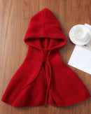 Hooded Wool Shoulder Cape