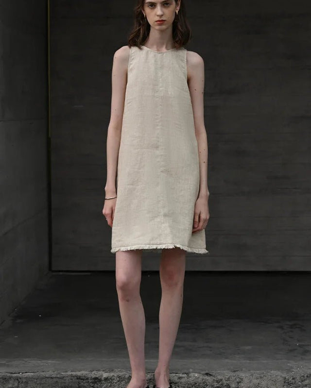 Casual Round Neck Sleeveless A-Line Tassel Dress