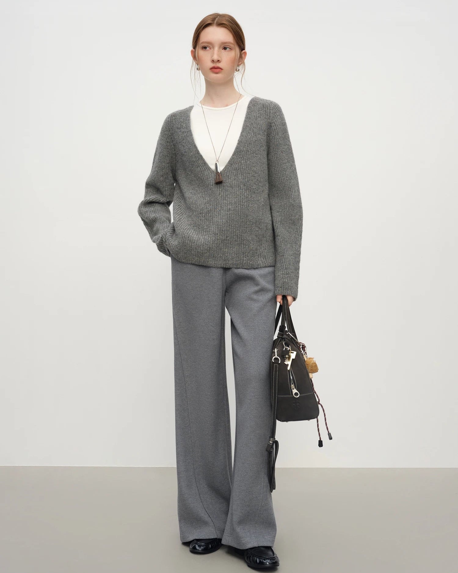 Loose-Fitting Straight-Leg Versatile Knit Casual Pants