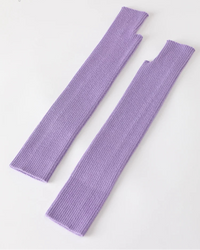 Wool Blend Knit Long Arm Warmers