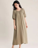 Relaxed Cotton Short Sleeve Sleep Dress