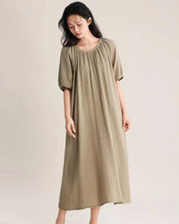 Relaxed Cotton Short Sleeve Sleep Dress