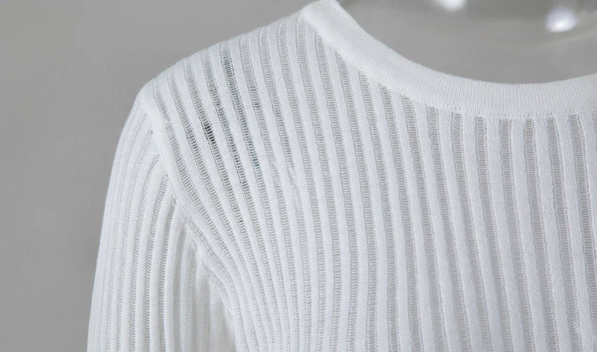 Slim See-Through Pullover Top