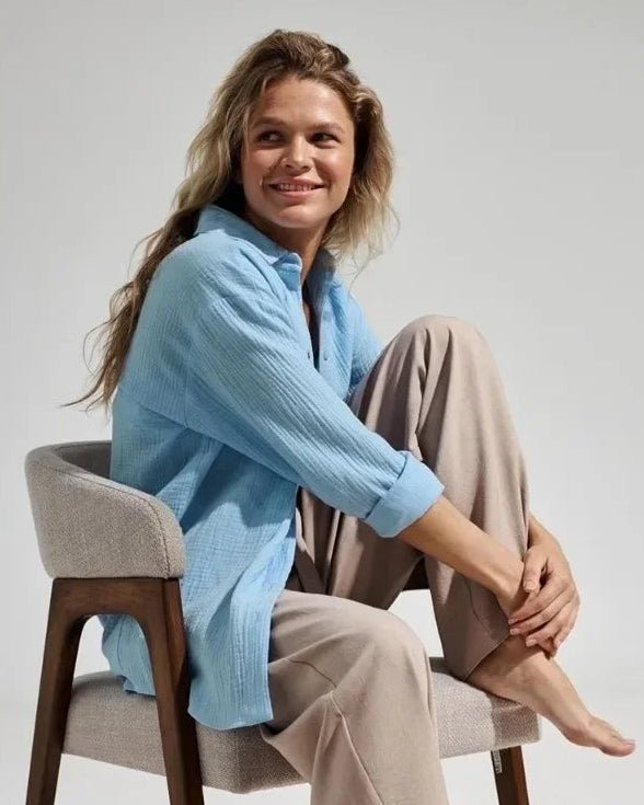 Lapel Collar Single-Breasted Loose-Fitting Shirt