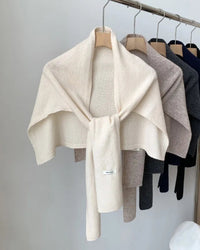 Knit Wool T-Shape Shawl Scarf