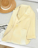 Relaxed Three-Quarter Sleeve Suit Jacket