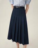 New Belted Elegant Pleated Maxi Skirt