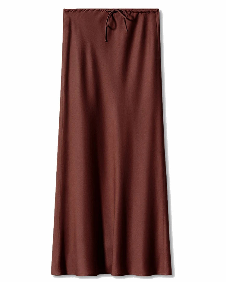Satin A-Line Maxi Skirt