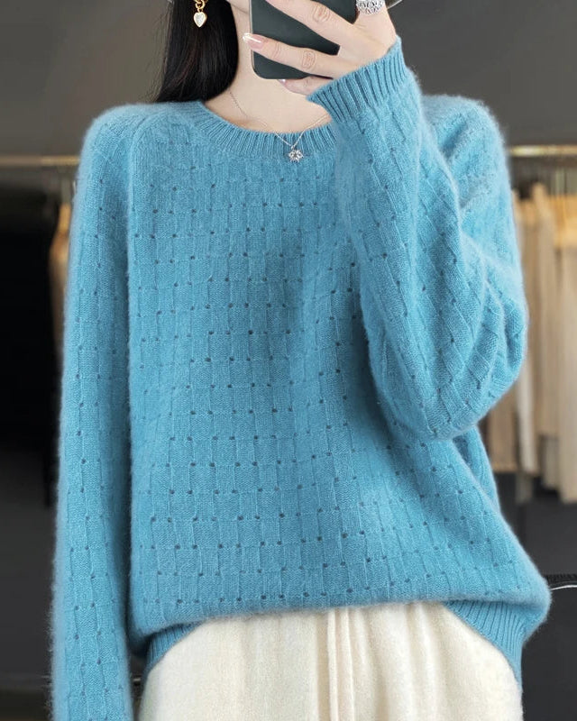 Merino Wool Jacquard Cut-Out Knit Pullover