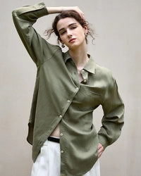 Elegant Lapel Single-Breasted Ol Shirt