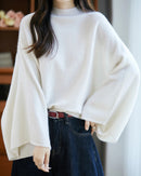 Relaxed Wool Mock Neck Sweater